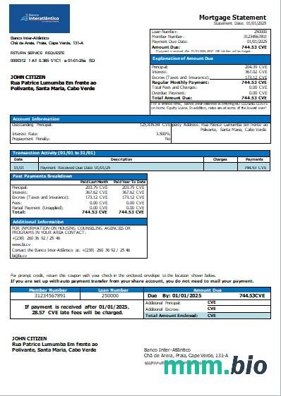 Kambodża Bank Handlu Zagranicznego Kambodży wyciąg z kredytu hipotecznego szablon Word i PDF